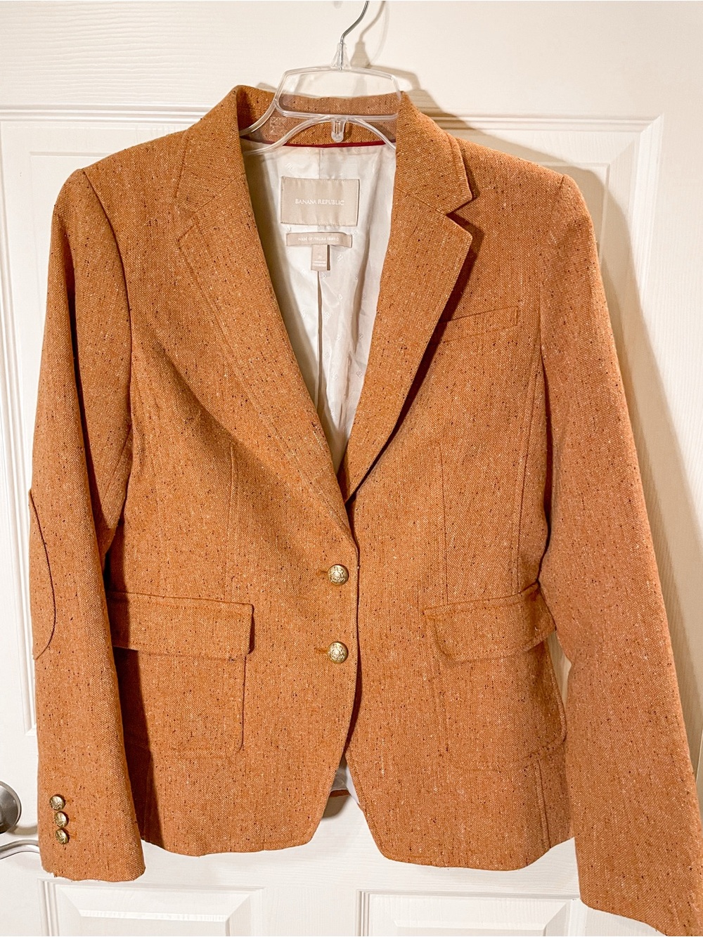 Banana Republic Orange Tweed Blazer size 8